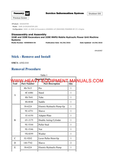 DOWNLOAD CATERPILLAR 324E LN EXCAVATOR SERVICE REPAIR MANUAL LDG