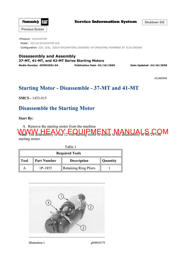 DOWNLOAD CATERPILLAR 325 LN EXCAVATOR SERVICE REPAIR MANUAL 2SK