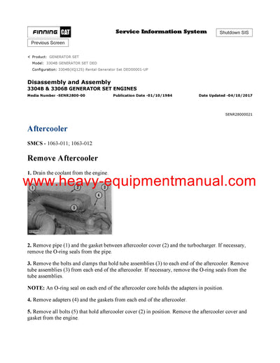 DOWNLOAD CATERPILLAR 3304B GENERATOR SET SERVICE REPAIR MANUAL DED