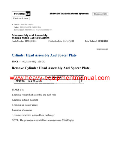DOWNLOAD CATERPILLAR 3304B MARINE ENGINE SERVICE REPAIR MANUAL 8XL