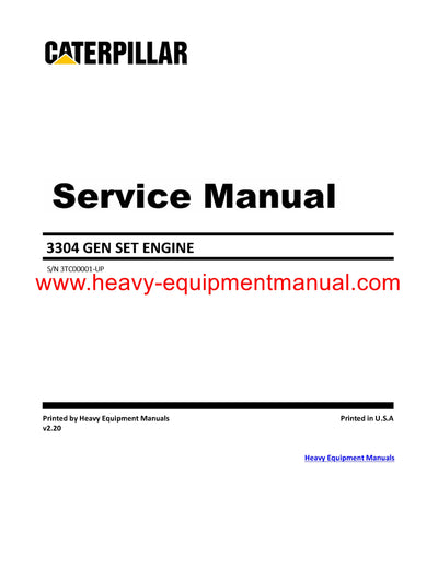 DOWNLOAD CATERPILLAR 3304B GEN SET ENGINE SERVICE REPAIR MANUAL 3TC