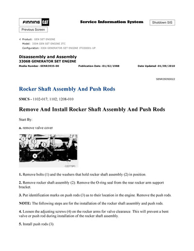 DOWNLOAD CATERPILLAR 3304B GEN SET ENGINE SERVICE REPAIR MANUAL 3TC