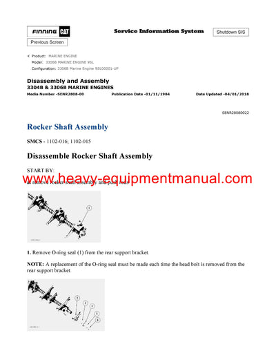 DOWNLOAD CATERPILLAR 3306B MARINE ENGINE SERVICE REPAIR MANUAL 9SL