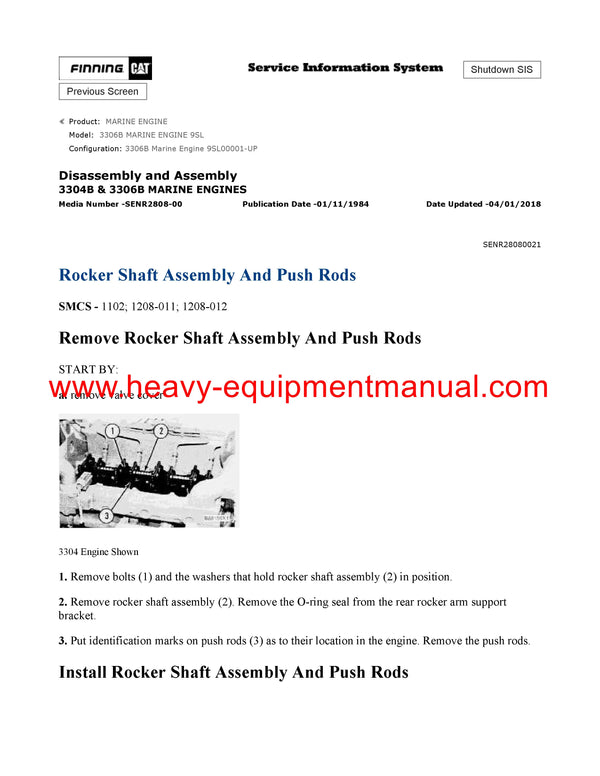 DOWNLOAD CATERPILLAR 3306B MARINE ENGINE SERVICE REPAIR MANUAL 9SL