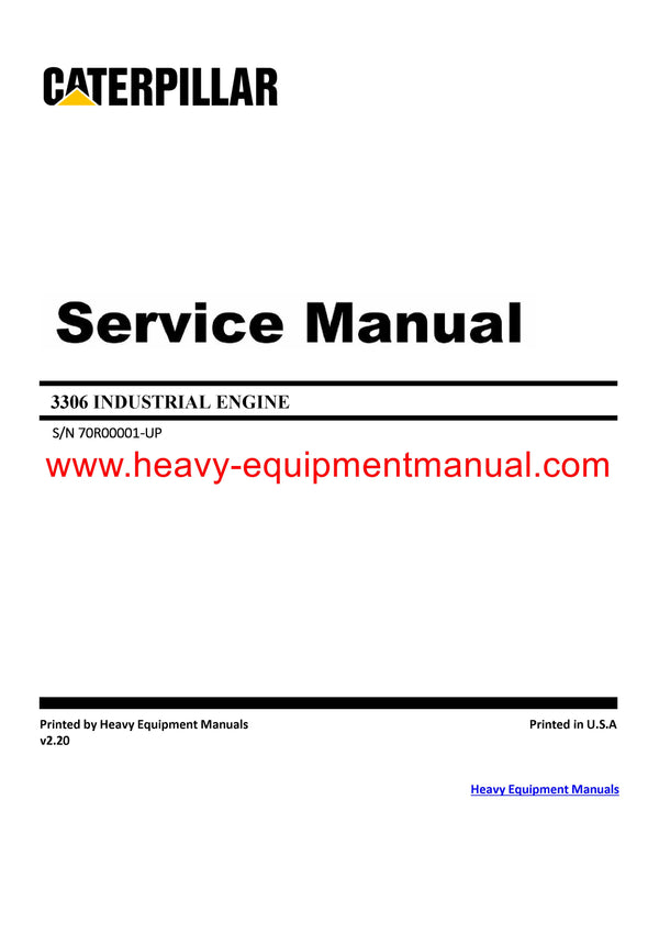 DOWNLOAD CATERPILLAR 3306 INDUSTRIAL ENGINE SERVICE REPAIR MANUAL 70R