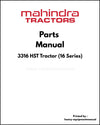 Mahindra 3316 HST Tractor (16 Series) Parts Manual - PDF Download
