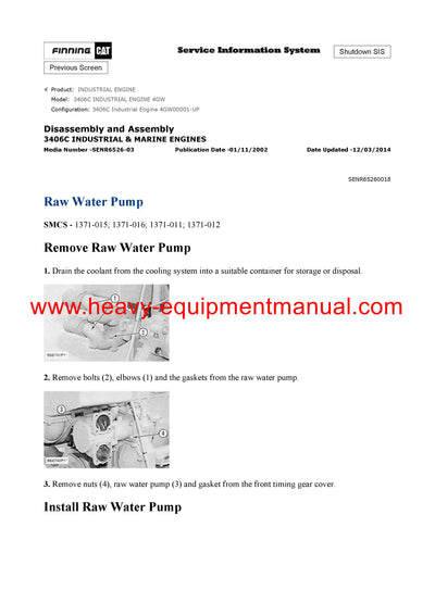 DOWNLOAD CATERPILLAR 3406C INDUSTRIAL ENGINE SERVICE REPAIR MANUAL 4GW