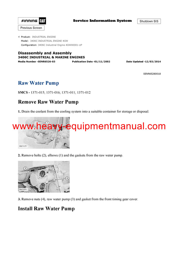 DOWNLOAD CATERPILLAR 3406C INDUSTRIAL ENGINE SERVICE REPAIR MANUAL 4GW