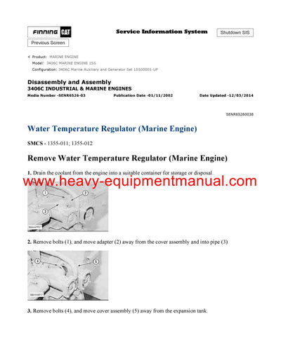 DOWNLOAD CATERPILLAR 3406C MARINE ENGINE SERVICE REPAIR MANUAL 1SS