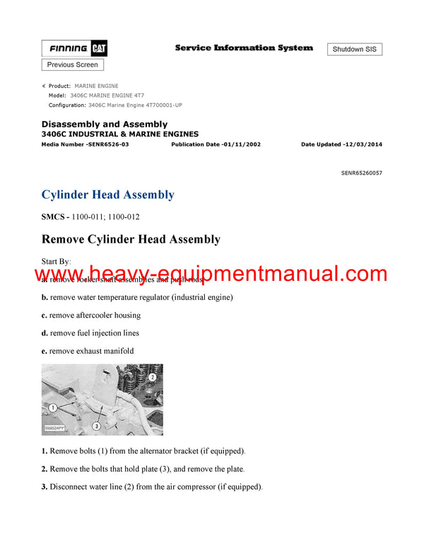 DOWNLOAD CATERPILLAR 3406C MARINE ENGINE SERVICE REPAIR MANUAL 4T7