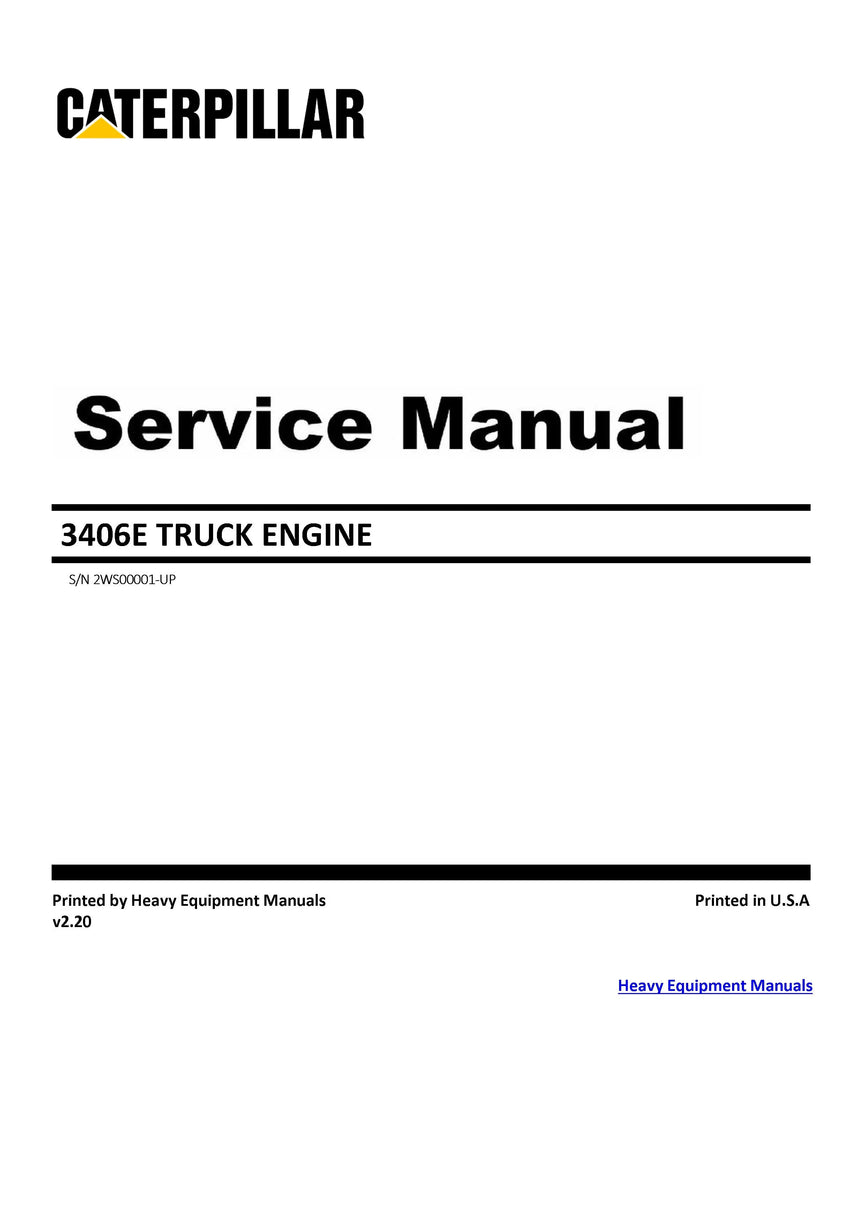 CAT 3406E SERVICE MANUAL visual data 8
