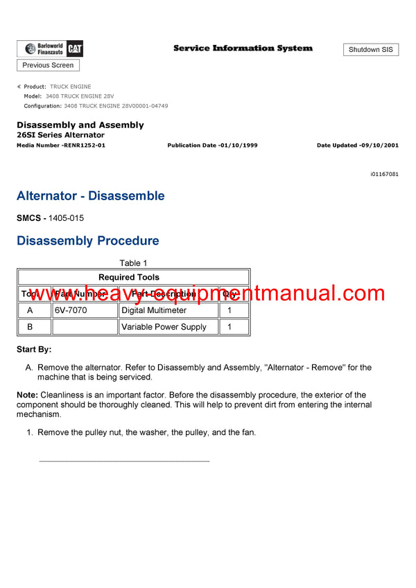 DOWNLOAD CATERPILLAR 3408 TRUCK ENGINE SERVICE REPAIR MANUAL 28V