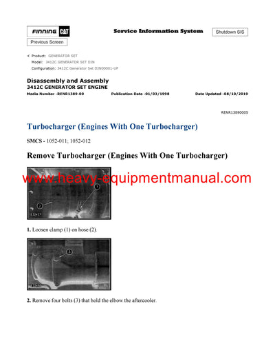 DOWNLOAD CATERPILLAR 3412C GENERATOR SET SERVICE REPAIR MANUAL DJN