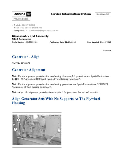 DOWNLOAD CATERPILLAR 3412 GEN SET ENGINE SERVICE REPAIR MANUAL 2WJ