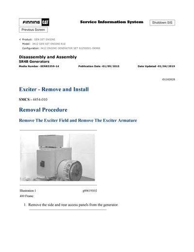 DOWNLOAD CATERPILLAR 3412 GEN SET ENGINE SERVICE REPAIR MANUAL 81Z