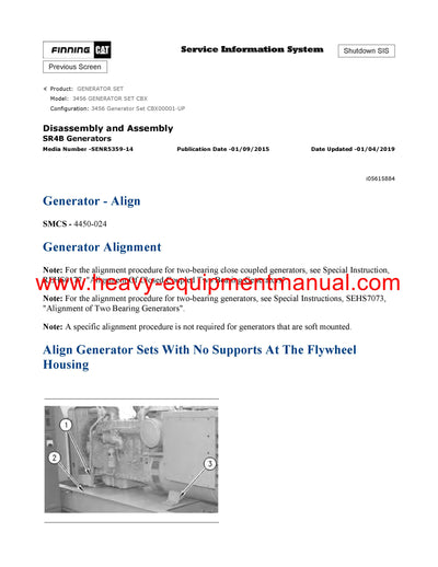 DOWNLOAD CATERPILLAR 3456 GENERATOR SET SERVICE REPAIR MANUAL CBX