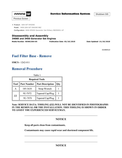DOWNLOAD CATERPILLAR 3456 GEN SET ENGINE SERVICE REPAIR MANUAL 9BZ