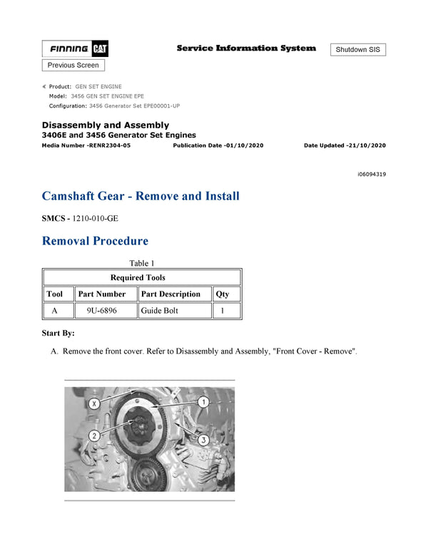 DOWNLOAD CATERPILLAR 3456 GEN SET ENGINE SERVICE REPAIR MANUAL EPE