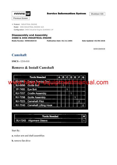 DOWNLOAD CATERPILLAR 3456 INDUSTRIAL ENGINE SERVICE REPAIR MANUAL 3LW