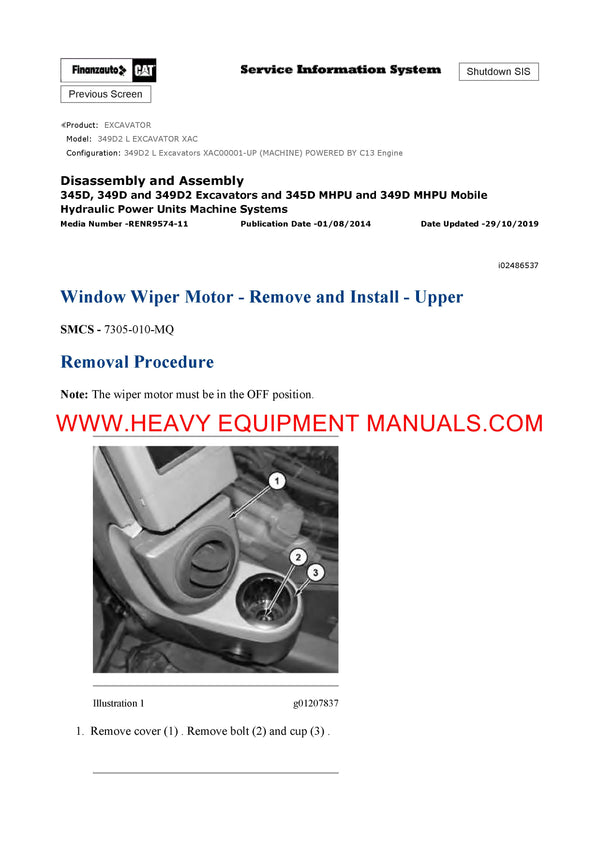 DOWNLOAD CATERPILLAR 349D2 L EXCAVATOR SERVICE REPAIR MANUAL XAC