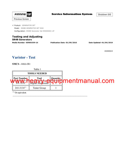 DOWNLOAD CATERPILLAR 3508B GENERATOR SET SERVICE REPAIR MANUAL 5KW