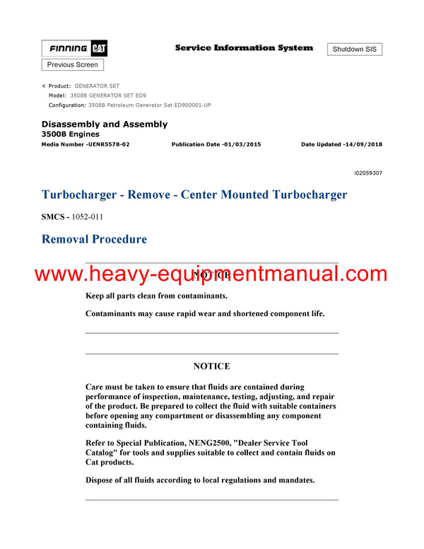 DOWNLOAD CATERPILLAR 3508B GENERATOR SET SERVICE REPAIR MANUAL ED9