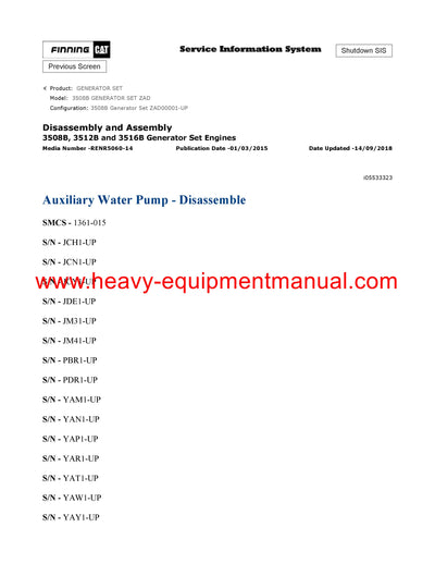 DOWNLOAD CATERPILLAR 3508B GENERATOR SET SERVICE REPAIR MANUAL ZAD