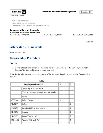 DOWNLOAD CATERPILLAR 3508B GEN SET ENGINE SERVICE REPAIR MANUAL 4GM