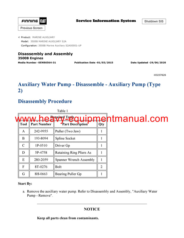 DOWNLOAD CATERPILLAR 3508B MARINE AUXILIARY SERVICE REPAIR MANUAL S2A