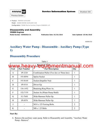 DOWNLOAD CATERPILLAR 3508B MARINE AUXILIARY SERVICE REPAIR MANUAL S2B