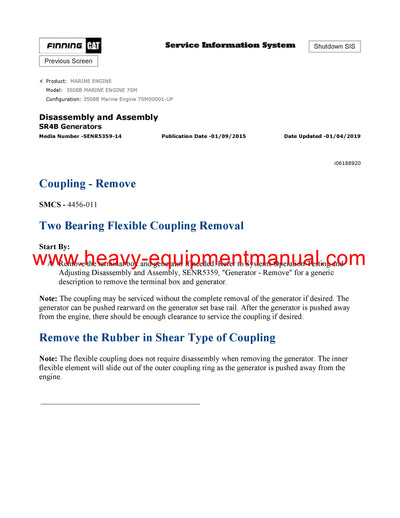 DOWNLOAD CATERPILLAR 3508B MARINE ENGINE SERVICE REPAIR MANUAL 7SM