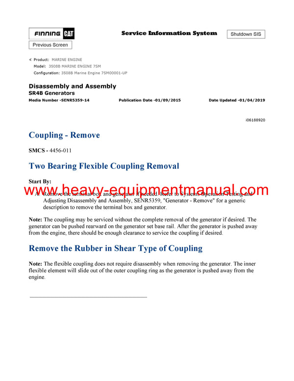 DOWNLOAD CATERPILLAR 3508B MARINE ENGINE SERVICE REPAIR MANUAL 7SM