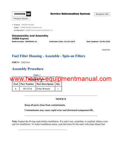 DOWNLOAD CATERPILLAR 3508B MARINE ENGINE SERVICE REPAIR MANUAL S2D