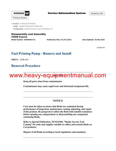 DOWNLOAD CATERPILLAR 3508B PETROLEUM ENGINE SERVICE REPAIR MANUAL P8K