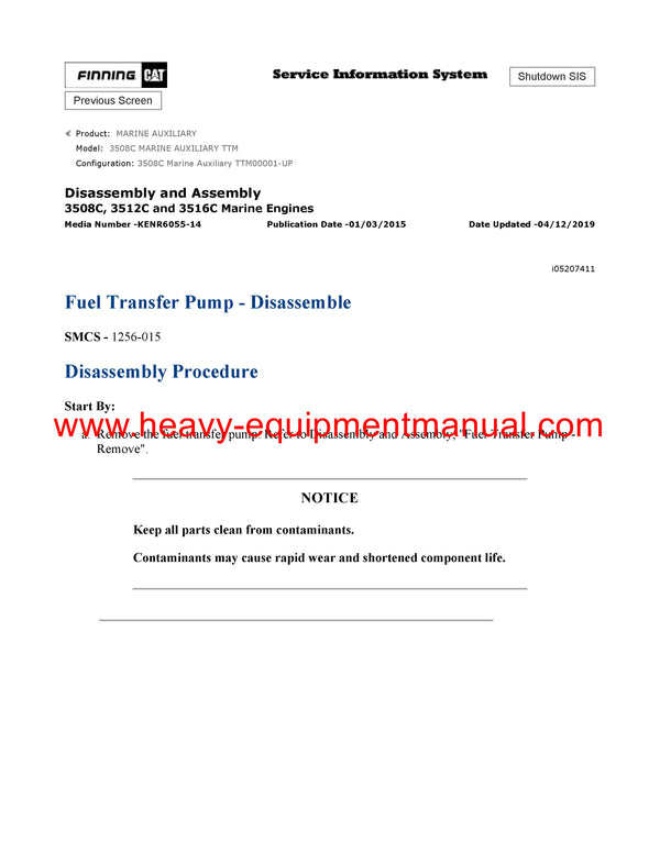 DOWNLOAD CATERPILLAR 3508C MARINE AUXILIARY SERVICE REPAIR MANUAL TTM