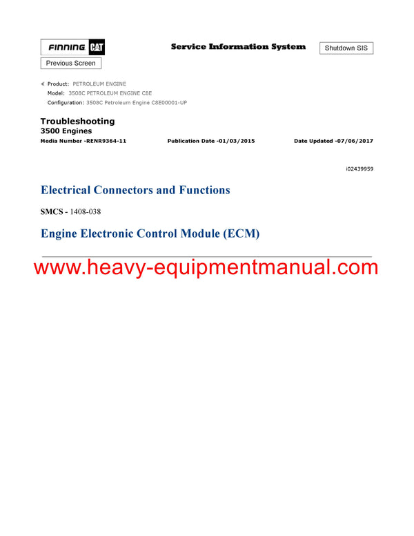 DOWNLOAD CATERPILLAR 3508C PETROLEUM ENGINE SERVICE REPAIR MANUAL C8E