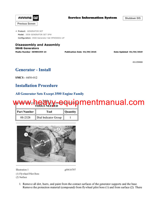 DOWNLOAD CATERPILLAR 3508 GENERATOR SET SERVICE REPAIR MANUAL 5PW