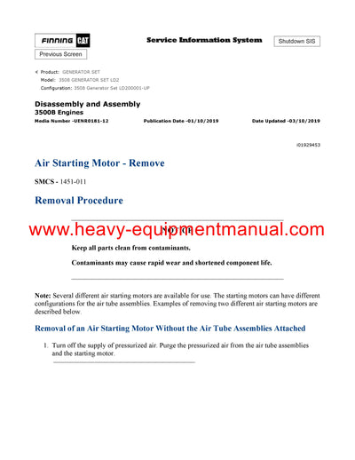 DOWNLOAD CATERPILLAR 3508 GENERATOR SET SERVICE REPAIR MANUAL LD2