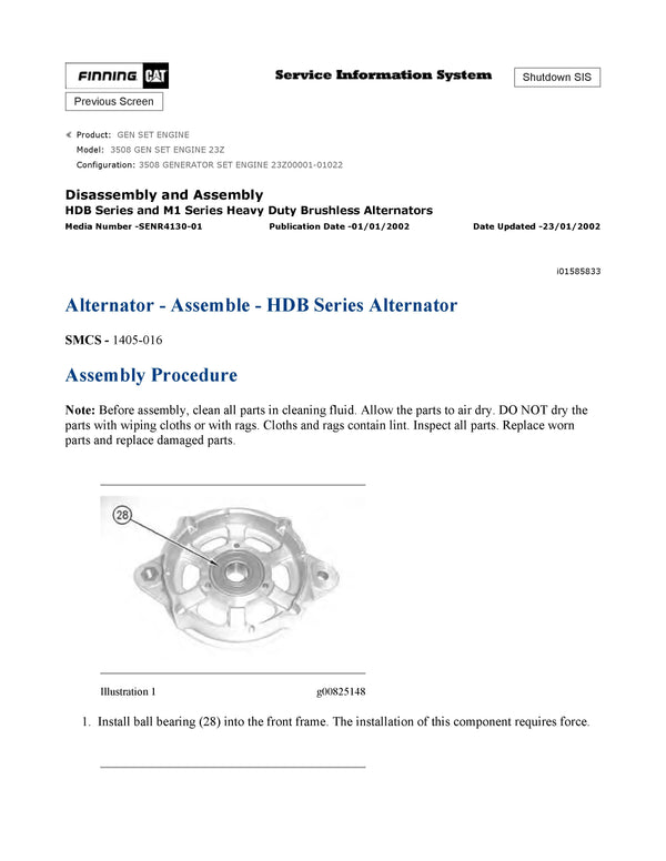 DOWNLOAD CATERPILLAR 3508 GEN SET ENGINE SERVICE REPAIR MANUAL 23Z