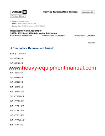 DOWNLOAD CATERPILLAR 3512B GENERATOR SET SERVICE REPAIR MANUAL JM4