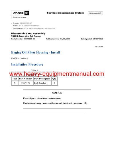 DOWNLOAD CATERPILLAR 3512B GENERATOR SET SERVICE REPAIR MANUAL NSC