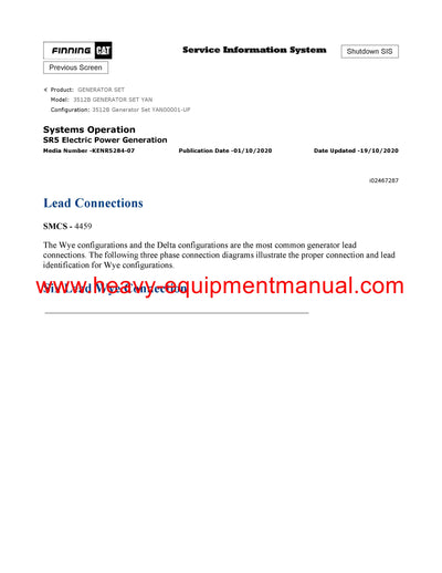 DOWNLOAD CATERPILLAR 3512B GENERATOR SET SERVICE REPAIR MANUAL YAN