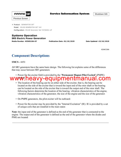 DOWNLOAD CATERPILLAR 3512B GENERATOR SET SERVICE REPAIR MANUAL YAY