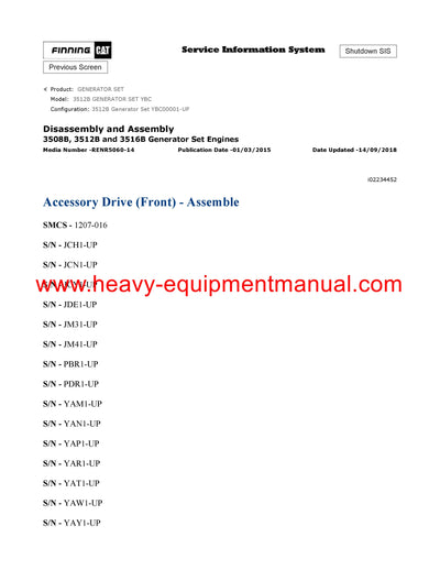 DOWNLOAD CATERPILLAR 3512B GENERATOR SET SERVICE REPAIR MANUAL YBC