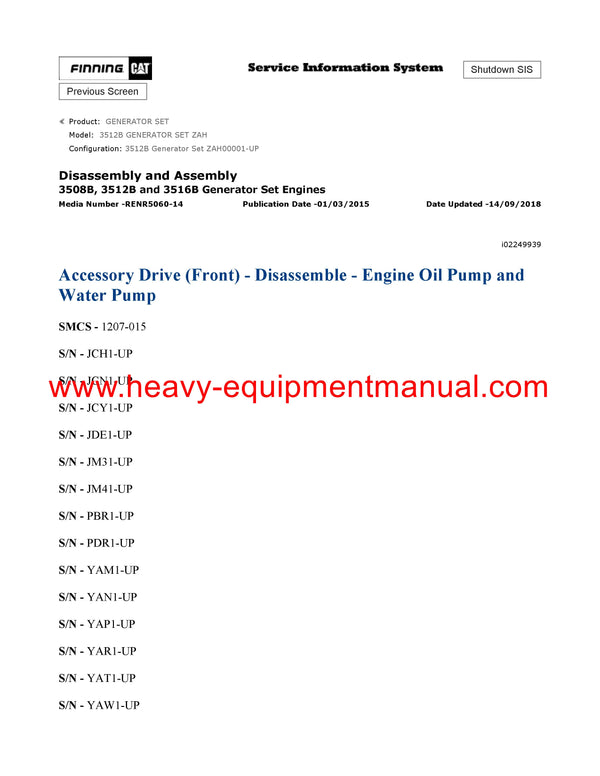 DOWNLOAD CATERPILLAR 3512B GENERATOR SET SERVICE REPAIR MANUAL ZAH