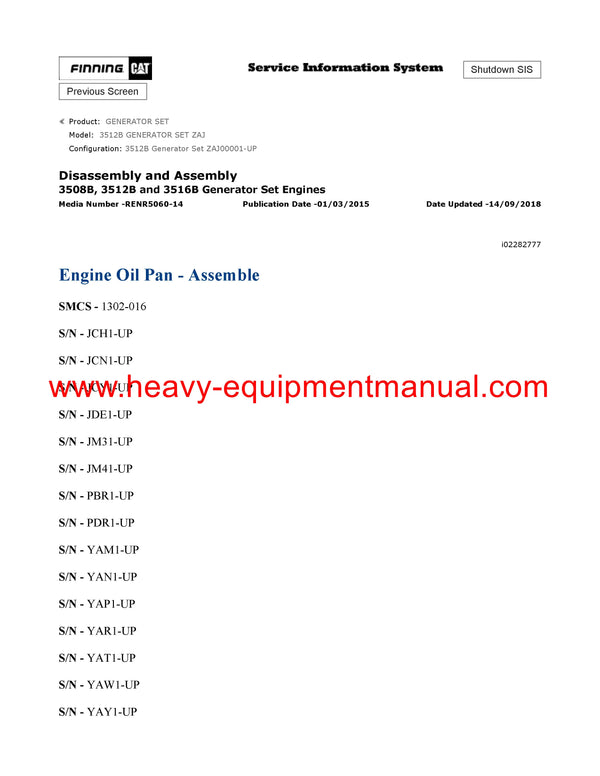 DOWNLOAD CATERPILLAR 3512B GENERATOR SET SERVICE REPAIR MANUAL ZAJ