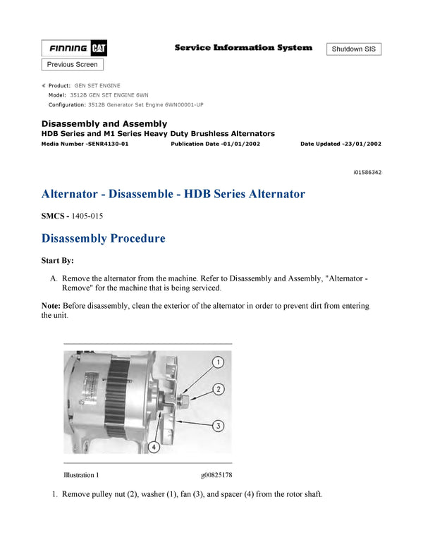 DOWNLOAD CATERPILLAR 3512B GEN SET ENGINE SERVICE REPAIR MANUAL 6WN