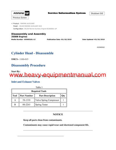 DOWNLOAD CATERPILLAR 3512B MARINE AUXILIARY SERVICE REPAIR MANUAL ED3