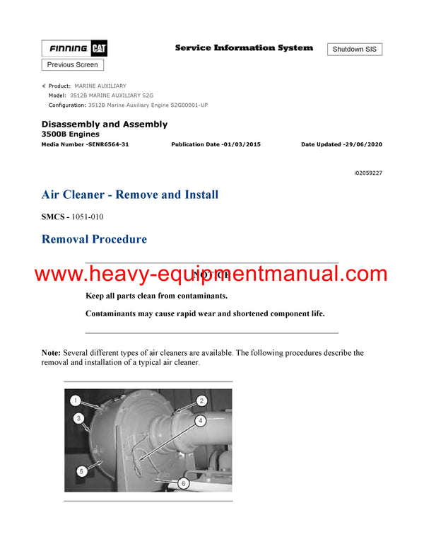 DOWNLOAD CATERPILLAR 3512B MARINE AUXILIARY SERVICE REPAIR MANUAL S2G