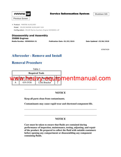 DOWNLOAD CATERPILLAR 3512B MARINE AUXILIARY SERVICE REPAIR MANUAL S2H